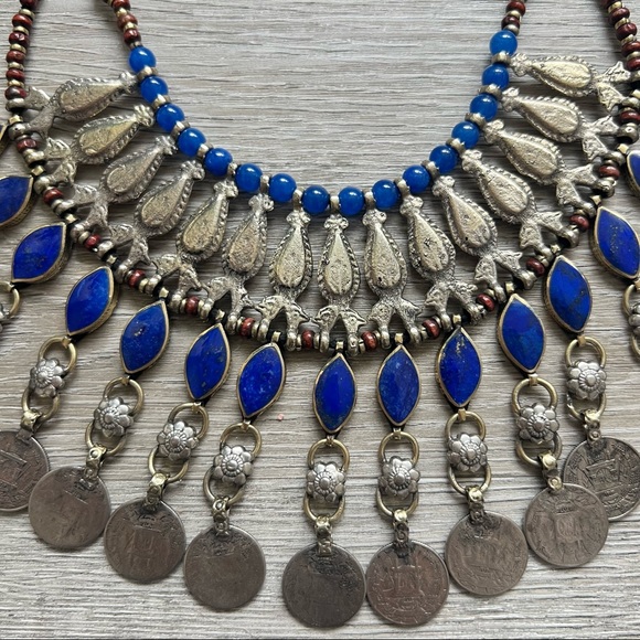Vintage Afghan Turkmen Lapis Necklace - Picture 5 of 6